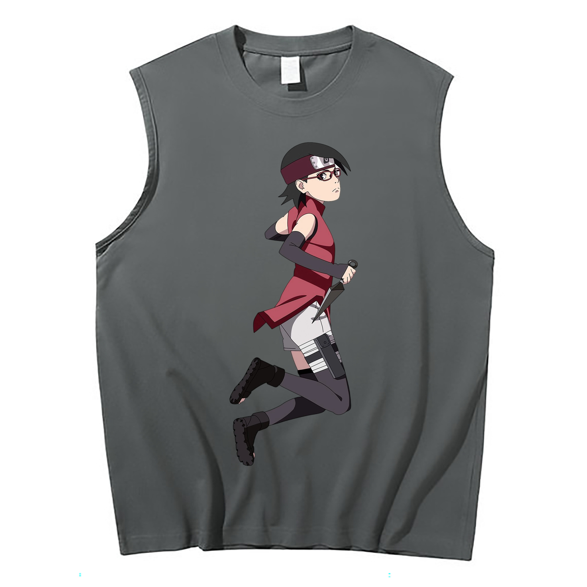 （画像用） NARUTO -ナルト- うちは サラダ Uchiha Sarada コットン100％タンクトップ（フロントプリント）